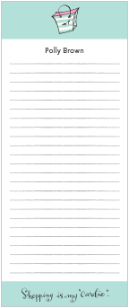 Shopping Cardio List Memo Pads